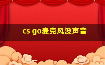 cs go麦克风没声音